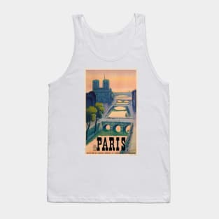 Paris France Vintage Travel Poster 1937 Tank Top